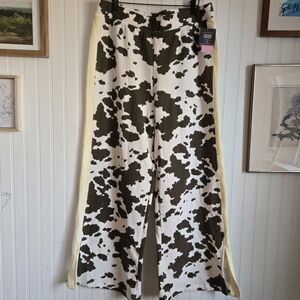 Grayson Threads Nwt Xl Cow Print Wide-Leg Flare Sweatpants